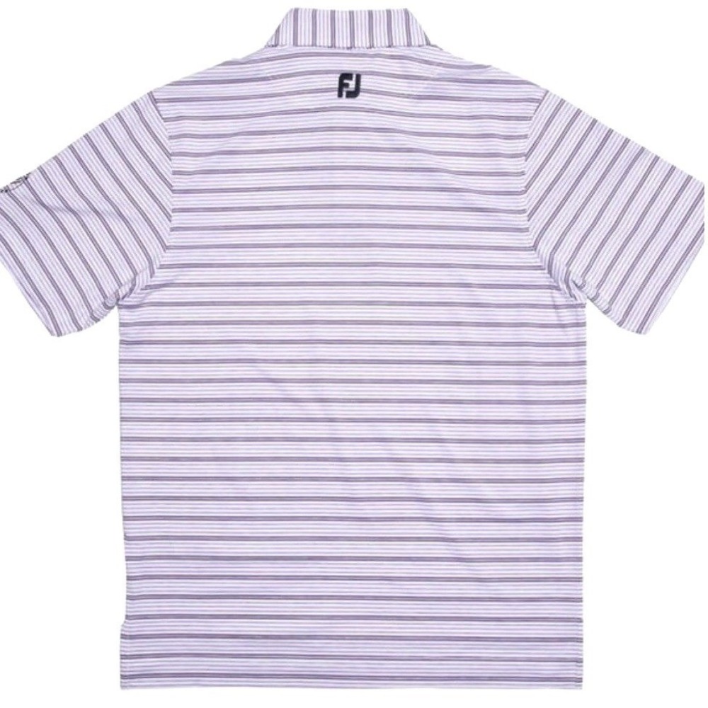 FootJoy Golf Polo Shirt Mens Large Purple Short Sleeve Striped Performance FJ - Picture 2 of 8